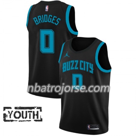 Barn Charlotte Hornets Tröja Miles Bridges 0 2018-19 Jordan Brand City Edition Svart Swingman